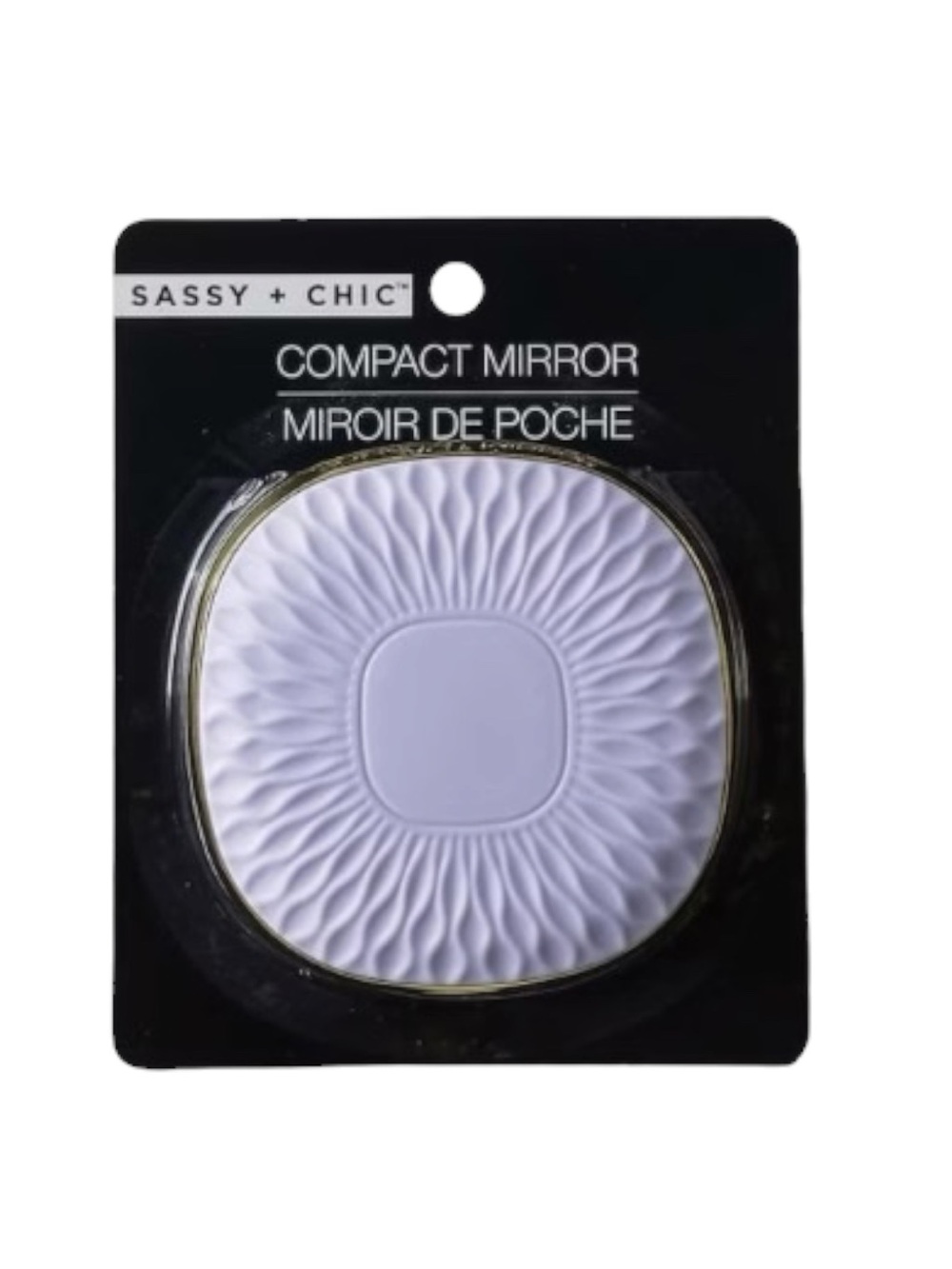 ✨SASSY + CHIC Women’s Lavender Ribbed Compact Mirror - NIB✨